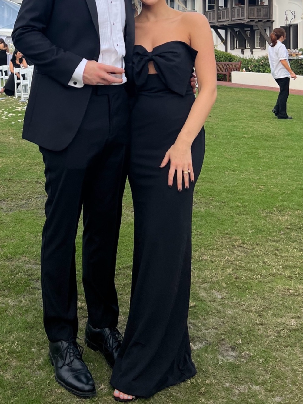 Lulu’s Coveted Glamour Black Strapless Bow Mermaid Maxi Dress